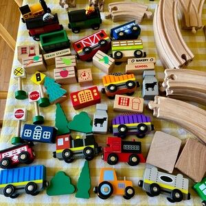 Colorful Wooden Train Set for Kids Misc Crate & Barrel, Brio, Thomas the Train